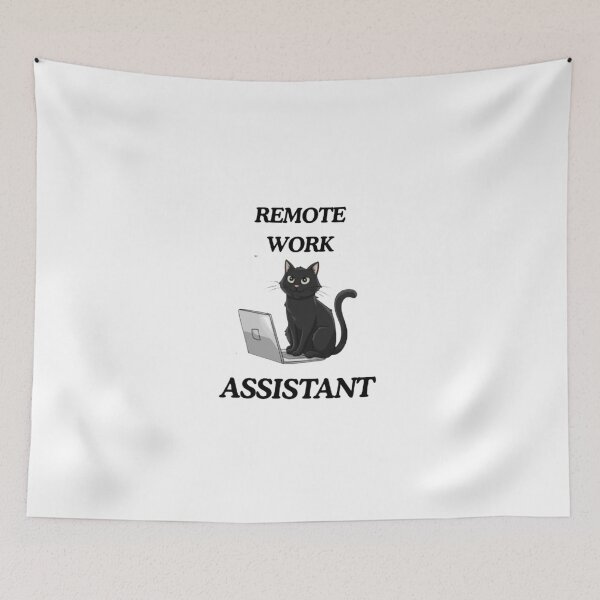 Item preview, cat remote work assistant designed and sold by Digital Art and Funny Pets.
