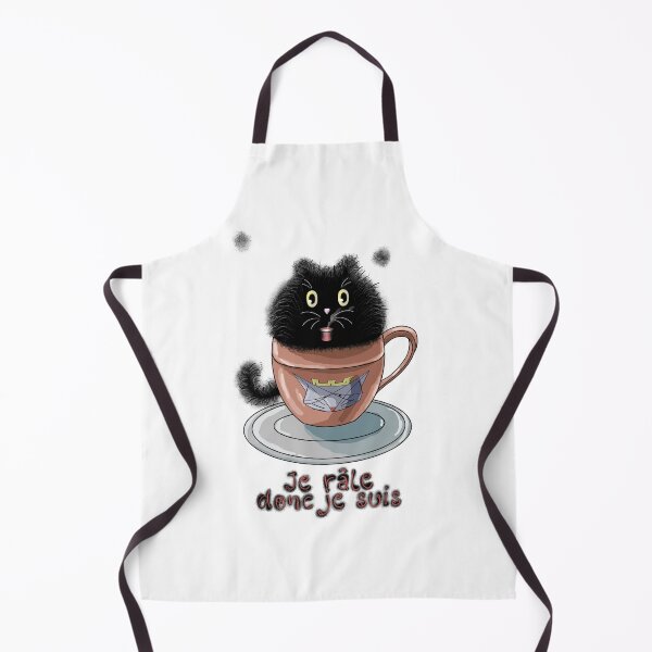 Item preview, "I grumble, therefore I am" in French with a fluffy cat designed and sold by blactsuni.