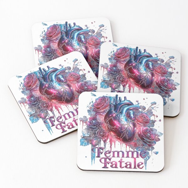 Item preview, Femme Fatale Chrome Heart with Roses and Ice designed and sold by Anastasiia Yurevych.