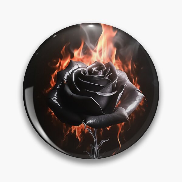 Item preview, Black rose in flames designed and sold by TheLandsOfMagic.