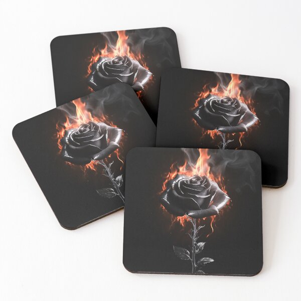 Item preview, Black rose in flames designed and sold by TheLandsOfMagic.