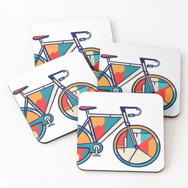 Item preview, Classic road bike, vintage, cartoon colorful style art. designed and sold by Pedal Canvas.