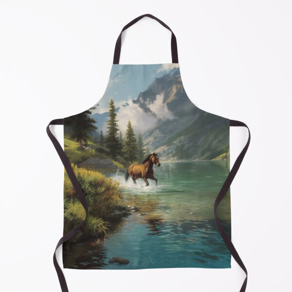 Item preview, A Quarter Horse galloping along the edge of a clear mountain lake Horses in Motion designed and sold by CDC40.