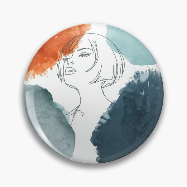 Item preview, Abstract Soul - Minimalist Line Art Home Decor Design | Terracotta & Deep Blue Water paint Art Work designed and sold by InkIntentionstu.
