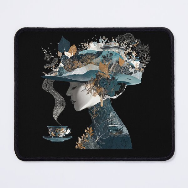Item preview, Lady Earl Grey - Elegant Botanical Tea Lover Art designed and sold by BeeFreeStudio.