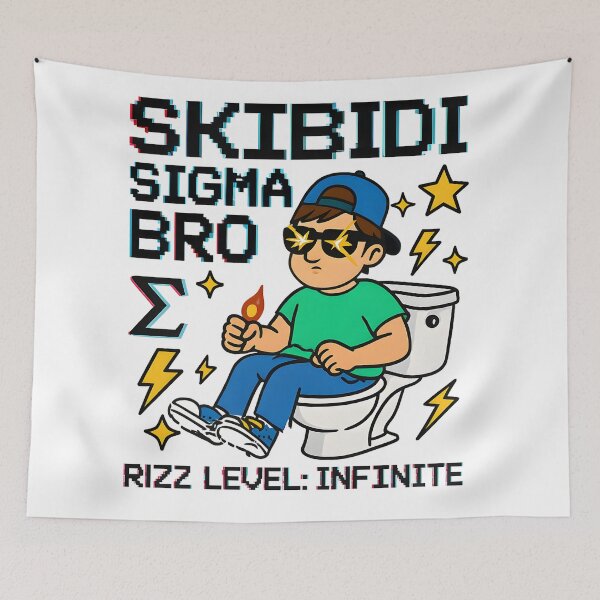 Item preview, Skibidi Sigma Bro Meme Rizz Art designed and sold by AnnDesignStudio.