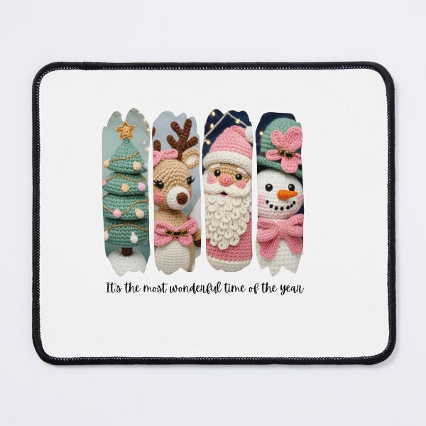 Item preview, It's the Most Wonderful Time of the Year | Christmas Crochet and Rose Collage designed and sold by Polarisofficial.