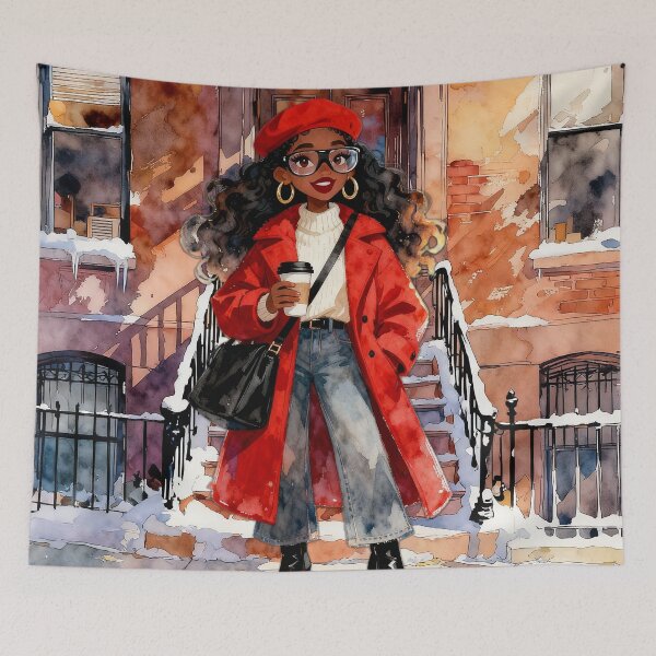 Item preview, RED IN WINTER designed and sold by alegnacreates.
