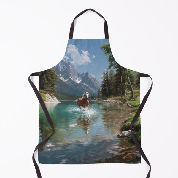 Item preview, A Quarter Horse galloping along the edge of a clear mountain lake Horses in Motion designed and sold by CDC40.