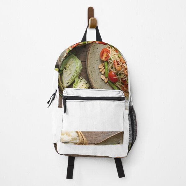Item preview, Som Tum Thai Papaya Salad with Dried Shrimp Text designed and sold by mronsunday AI Art Studio.