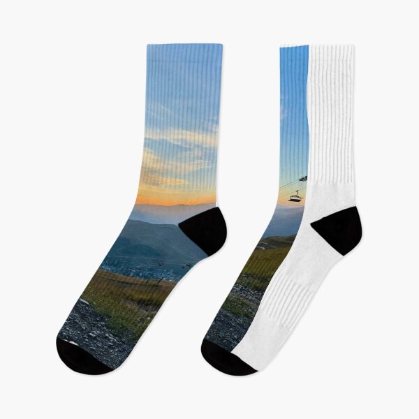 Item preview, Ski Lift at Wet Leg Band Mountain Sunrise designed and sold by dishcutnes.