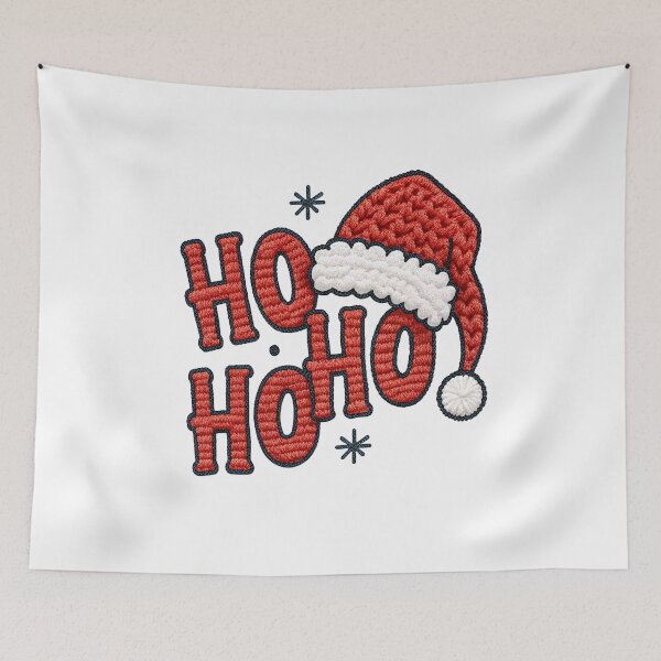 Item preview, HO HO HO Knitted Text and Santa Hat | Festive Christmas Knitting Design designed and sold by Polarisofficial.