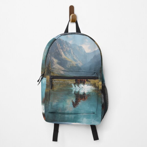 Item preview, A Quarter Horse galloping along the edge of a clear mountain lake Horses in Motion designed and sold by CDC40.