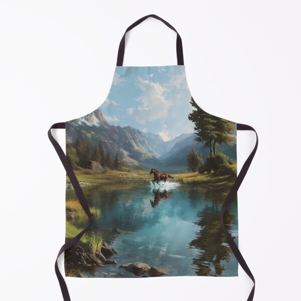 Item preview, A Quarter Horse galloping along the edge of a clear mountain lake Horses in Motion designed and sold by CDC40.