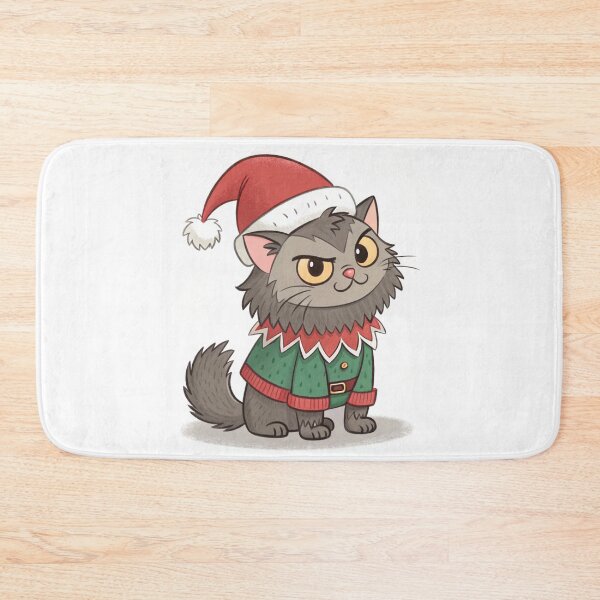 Item preview, Jólakötturinn (Yule Cat) – Cute and fluffy, whimsical | Icelandic Christmas Folklore Digital Illustration designed and sold by AIfolklore.
