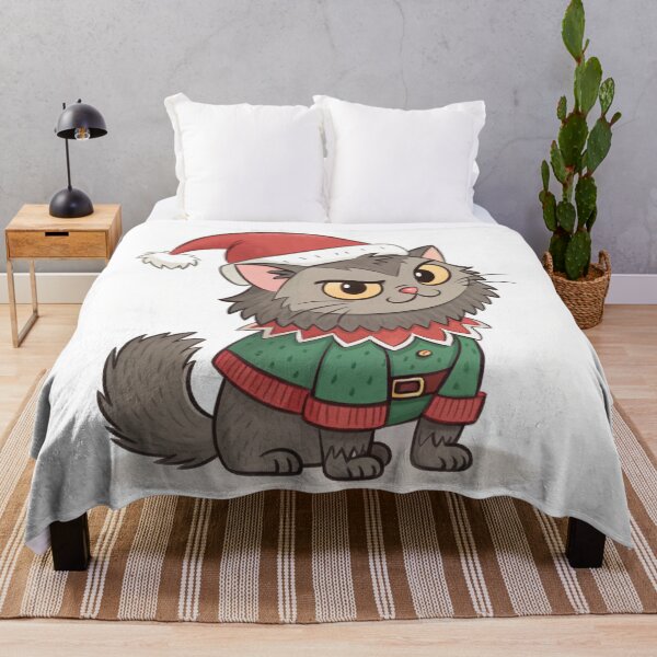 Item preview, Jólakötturinn (Yule Cat) – Cute and fluffy, whimsical | Icelandic Christmas Folklore Digital Illustration designed and sold by AIfolklore.