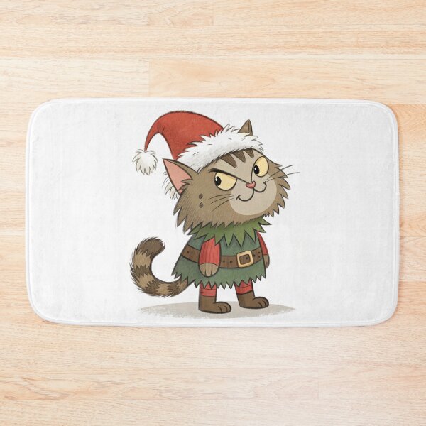 Item preview, Jólakötturinn (Yule Cat) – Cute and fluffy, whimsical | Icelandic Christmas Folklore Digital Illustration designed and sold by AIfolklore.