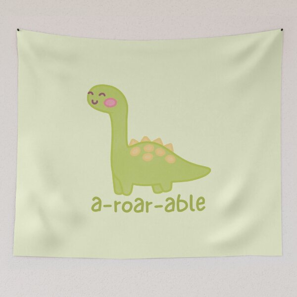 Item preview, a-roar-able happy green dinosaur designed and sold by winterpumpkin.