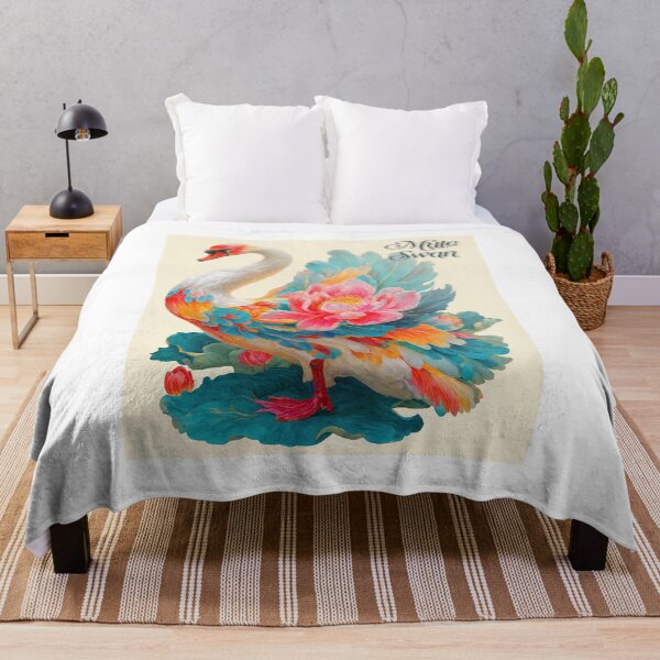 Item preview, Floral Majesty – Vibrant Mute Swan in Botanical Elegance designed and sold by ForeverPrintsOK.