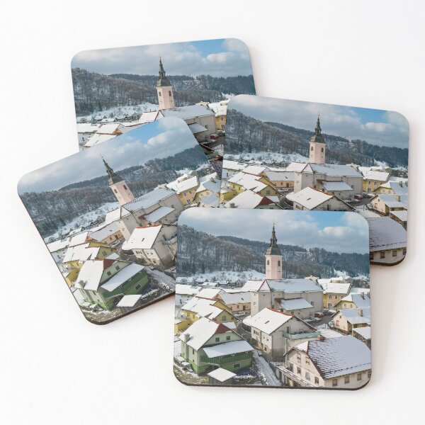 Item preview, Višnja Gora Church — Winter Village Landscape designed and sold by FlybyVideo.