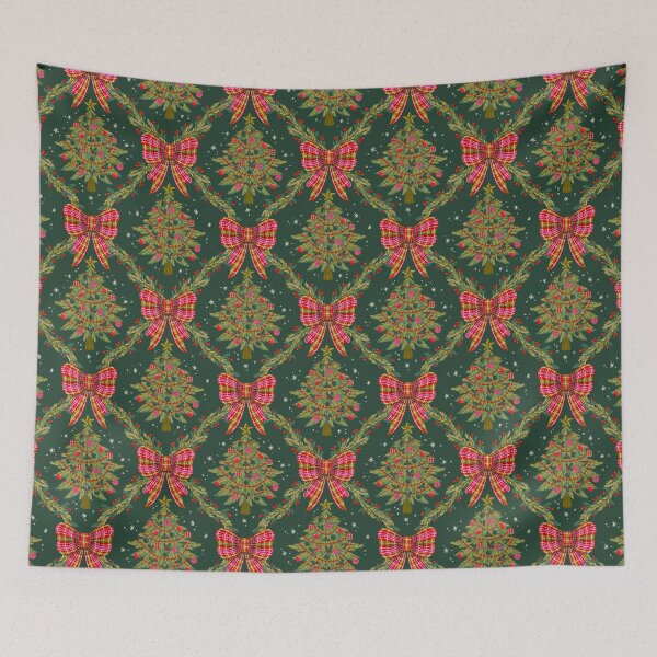 Item preview, Plaid Christmas Bows and Trees designed and sold by meghanmarie.