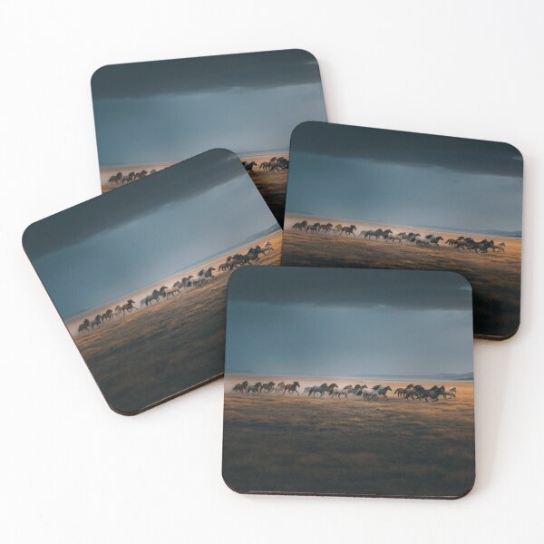 Item preview, A herd of wild horses sprinting across the open plains at dusk Horses in Motion designed and sold by CDC40.