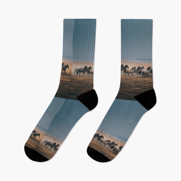 Item preview, A herd of wild horses sprinting across the open plains at dusk Horses in Motion designed and sold by CDC40.