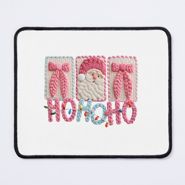 Item preview, HO HO HO Pastel with Lights and Bows | Chunky Knit and Christmas Clay Design designed and sold by Polarisofficial.