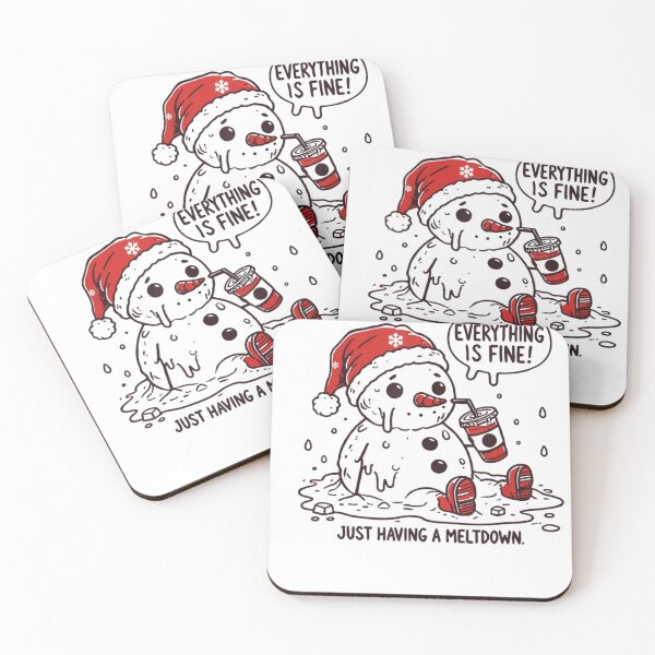 Item preview, Everything is Fine Just Having Meltdown Christmas Snowman designed and sold by otaku.edwardj.