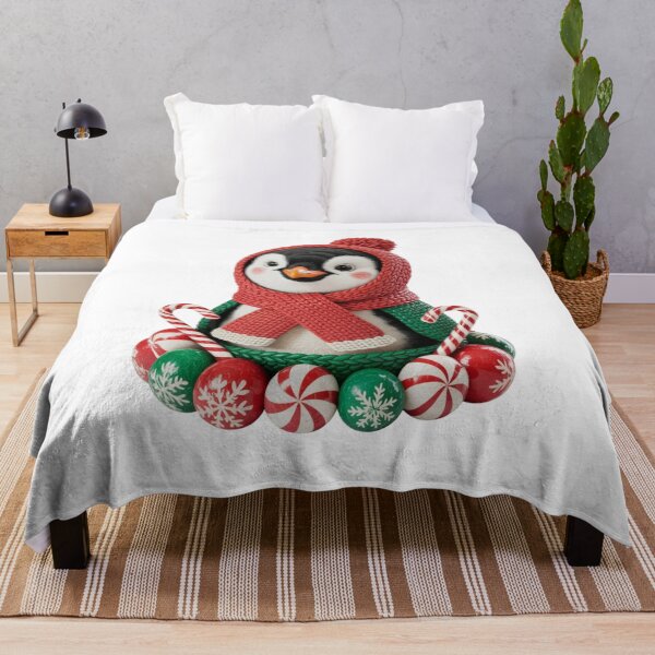Item preview, Crochet Penguin with Red Hat and Candy Canes | Christmas Design designed and sold by Polarisofficial.