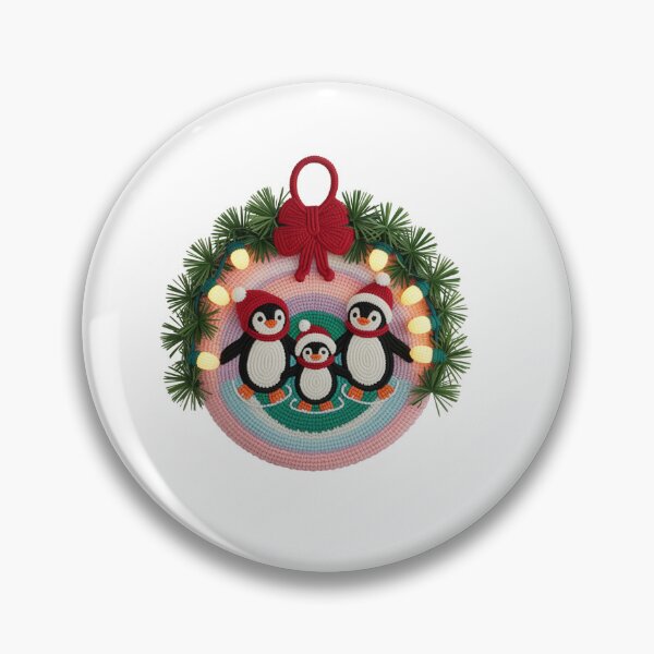 Item preview, Corona Navideña de Macramé con Pingüinos Familiares | Diseño Tejido con Luces designed and sold by Polarisofficial.