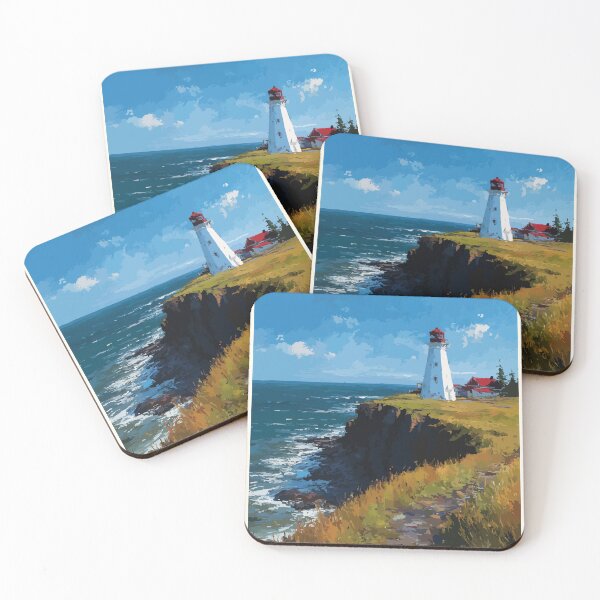 Item preview, Cape Bear Prince Edward Island | Lighthouse Cliff Poster designed and sold by TuncGK.