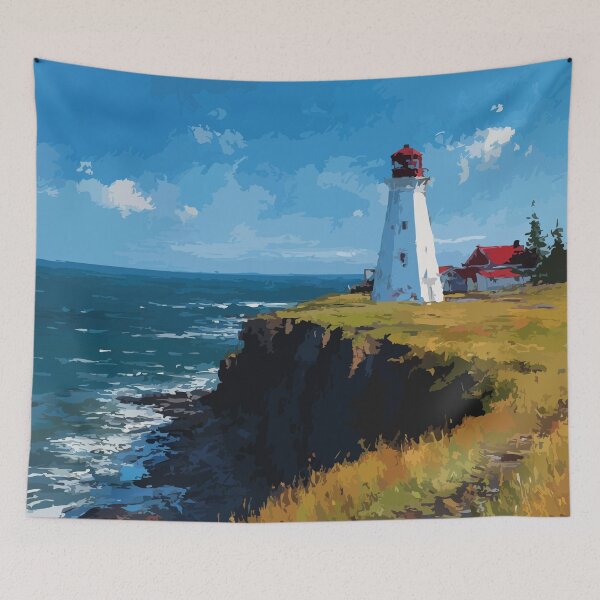 Item preview, Cape Bear Prince Edward Island | Lighthouse Cliff Poster designed and sold by TuncGK.