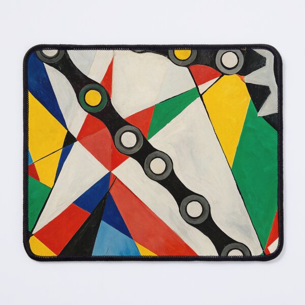 Item preview, Abstract Cubist Colorful bicycle chain, art. designed and sold by Pedal Canvas.
