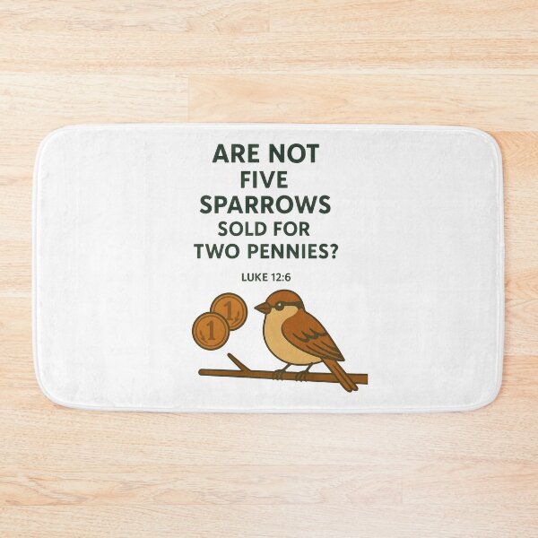 Item preview, Luke 12:6 Sparrow Bible Verse with Coins Illustration. designed and sold by loveandlightrb.