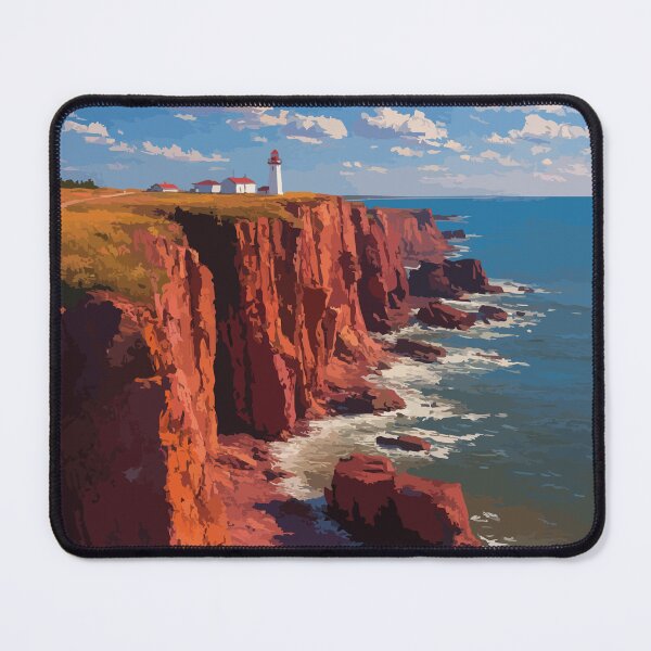 Item preview, Cape Tryon Prince Edward Island | Red Cliffs Lighthouse Poster designed and sold by TuncGK.