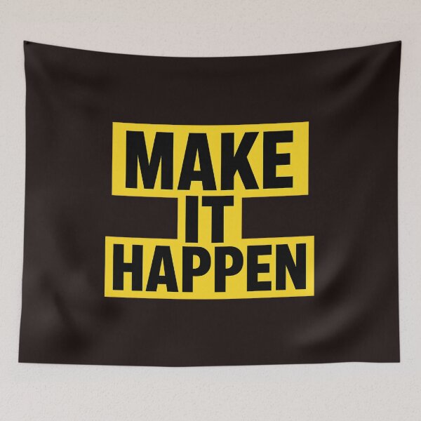 Item preview, Make It Happen – Motivational Quote Typography | Inspiring Minimalist Design designed and sold by ArtVoyageShop.