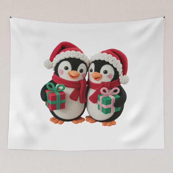 Item preview, Two Crochet Penguins Exchanging Christmas Gifts designed and sold by Polarisofficial.