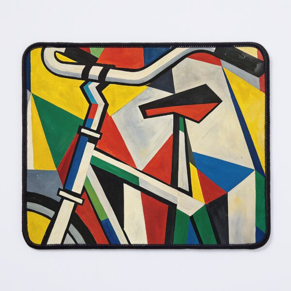 Item preview, Abstract Cubist Colorful bicycle handle bar, art. designed and sold by Pedal Canvas.