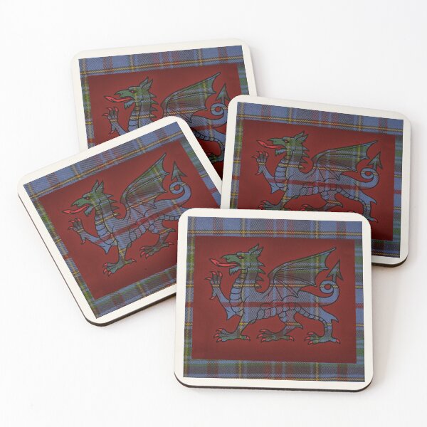 Item preview, Powys County - Universal - Welsh Tartan – The Heart of Wales & y Ddraig Goch - the red dragon designed and sold by WheelieGdArt.