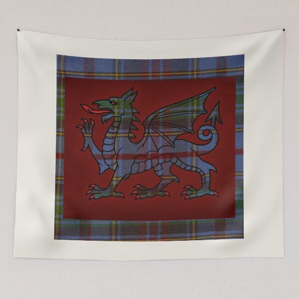 Item preview, Powys County - Universal - Welsh Tartan – The Heart of Wales & y Ddraig Goch - the red dragon designed and sold by WheelieGdArt.