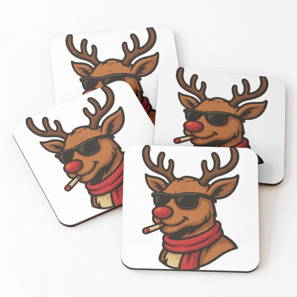 Item preview, Cool Badass Reindeer – Smoking Rudolph Christmas Design designed and sold by mybunnyparadise.