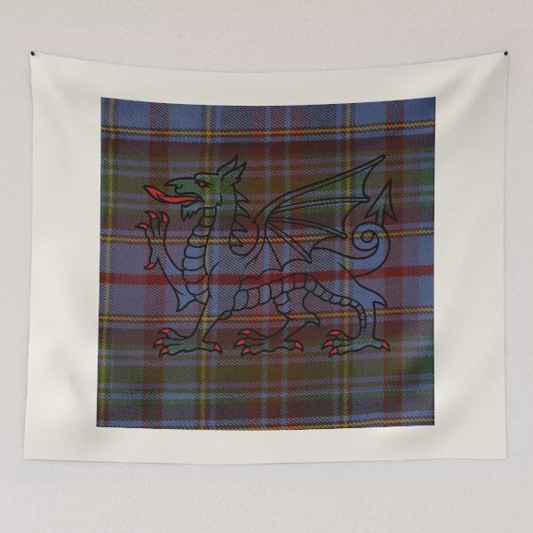 Item preview, Powys County - Universal - Welsh Tartan – The Heart of Wales & y Ddraig Goch - the red dragon v2 designed and sold by WheelieGdArt.