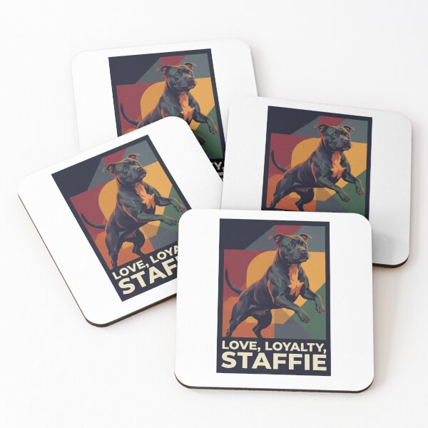 Item preview, Love, Loyalty, Staffie - Dynamic Graphic Portrait designed and sold by ReptiWorks.