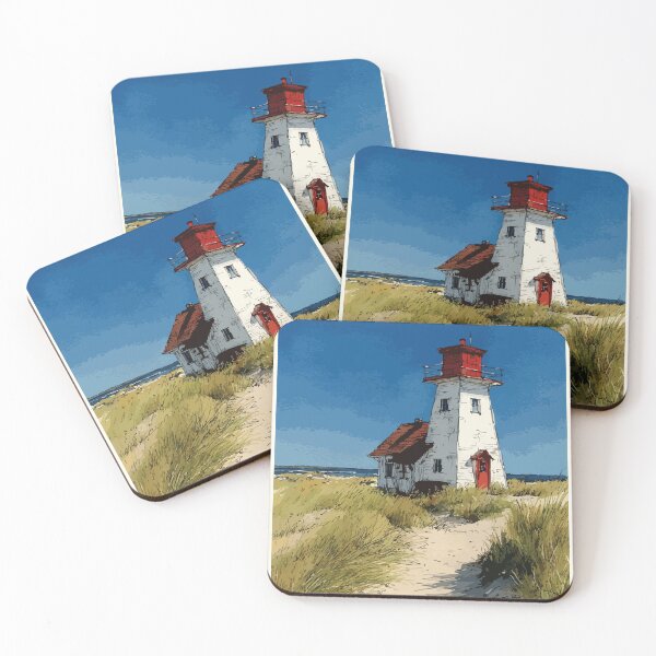 Item preview, Covehead Harbour Prince Edward Island | Lighthouse & Dunes Poster designed and sold by TuncGK.