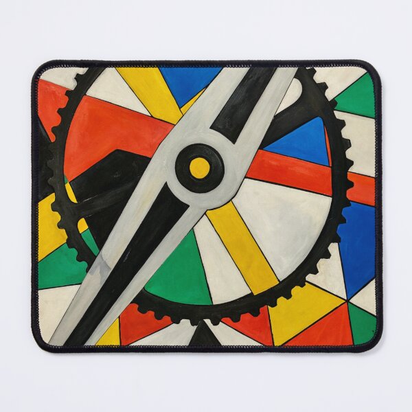 Item preview, Abstract Cubist Colorful bicycle sprocket art. designed and sold by Pedal Canvas.