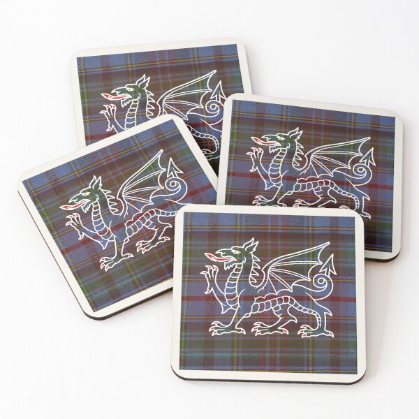 Item preview, Powys County - Universal - Welsh Tartan – The Heart of Wales & y Ddraig Goch - the red dragon v3 designed and sold by WheelieGdArt.