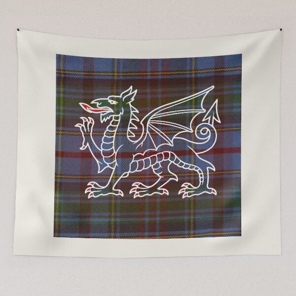 Item preview, Powys County - Universal - Welsh Tartan – The Heart of Wales & y Ddraig Goch - the red dragon v3 designed and sold by WheelieGdArt.