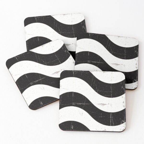 Item preview, part abstract distressed waves black and white design designed and sold by SmashingDeals.