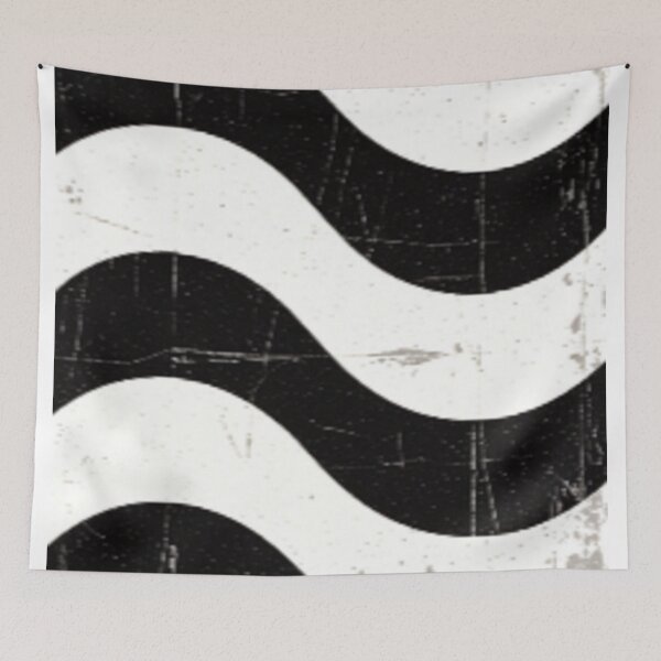 Item preview, part abstract distressed waves black and white design designed and sold by SmashingDeals.